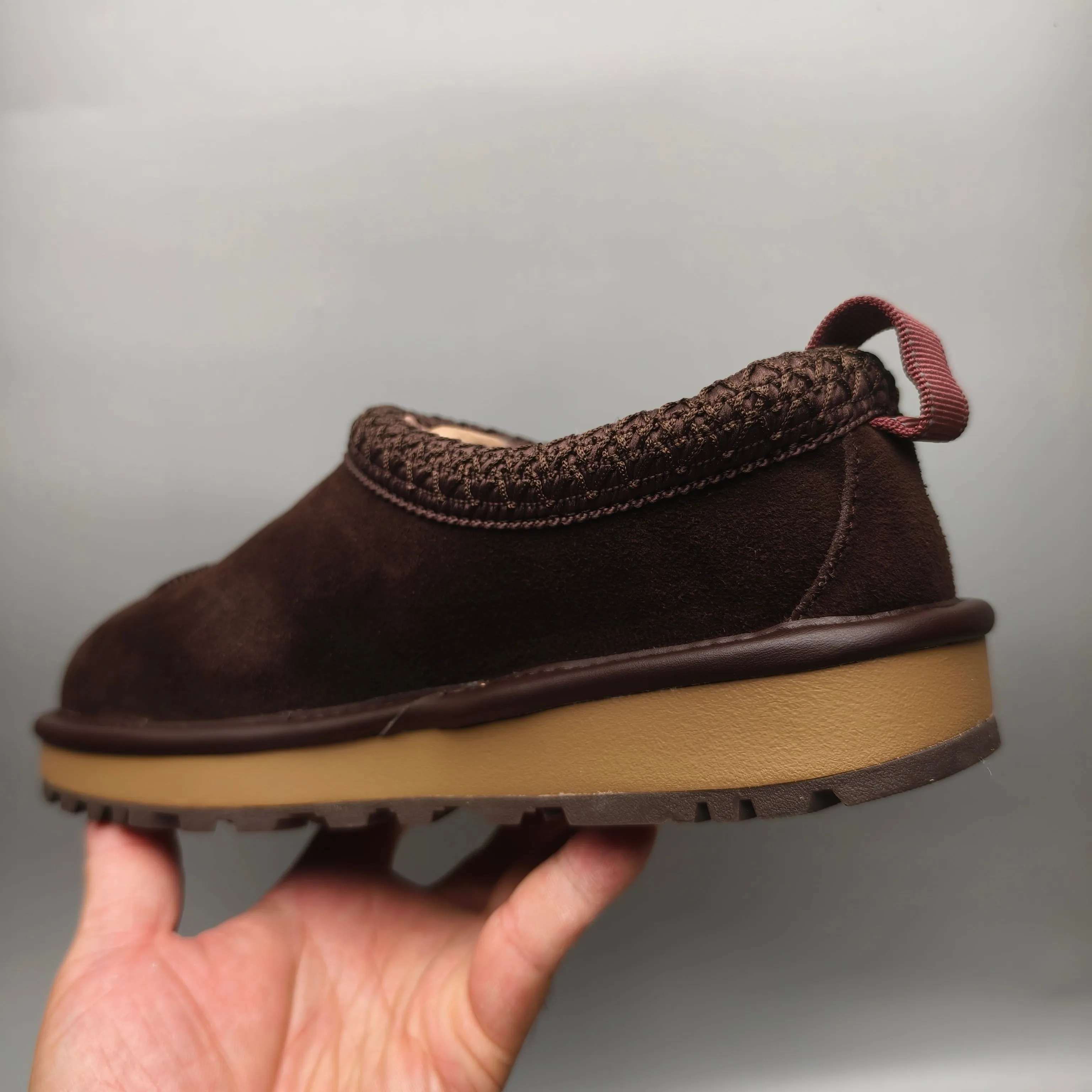 💰480 UGG sheepskin all-in-one snow boots, ethnic style casual trendy men's shoes, color: maroon, chocolate, black, matching sizes: 39-45